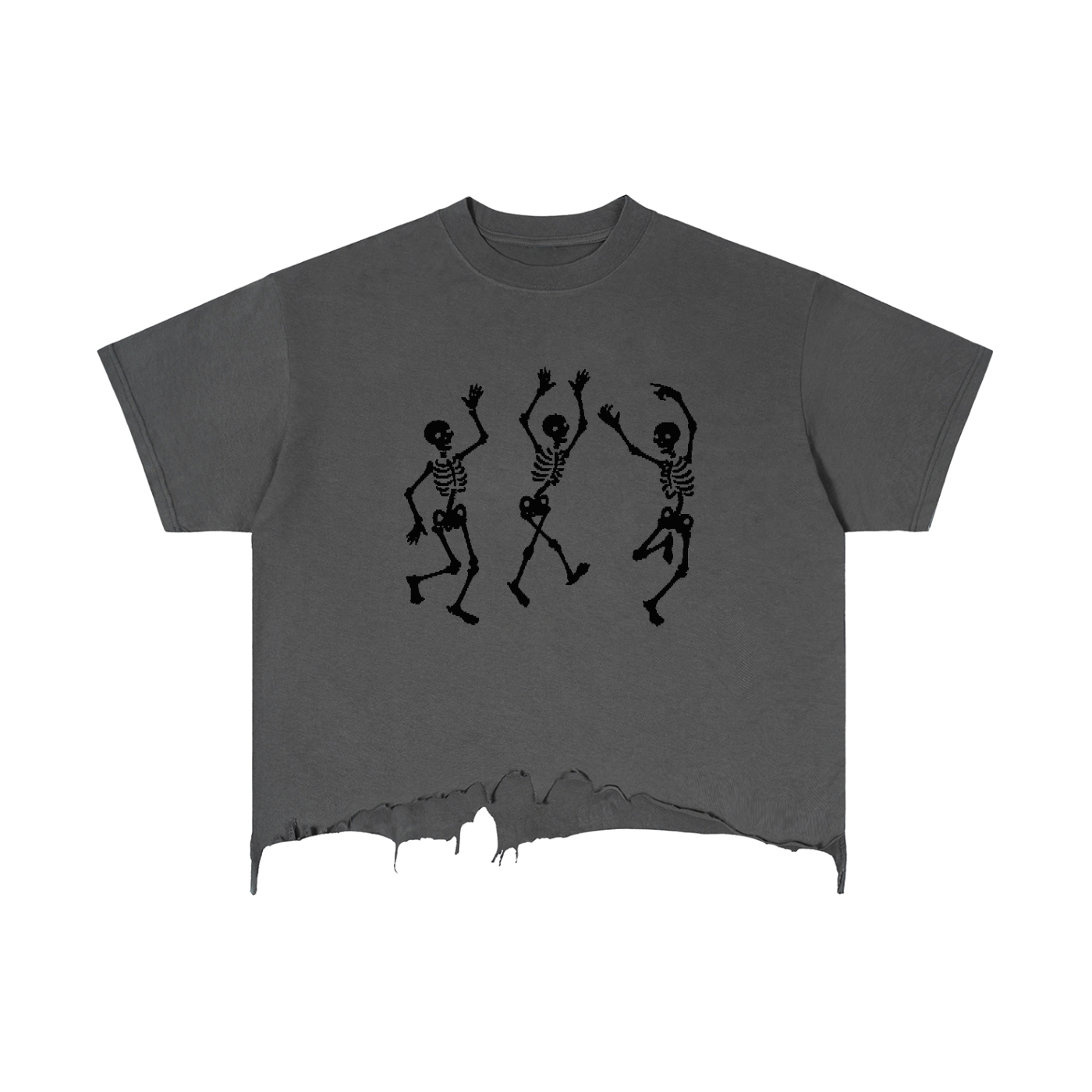 Vintage Wash Boxy Distressed Hem T-Shirt